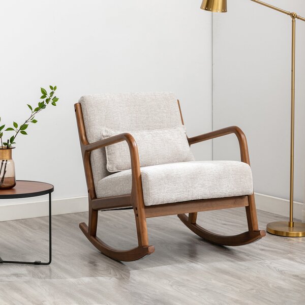 Khali Chenille Rocking Chair Cream