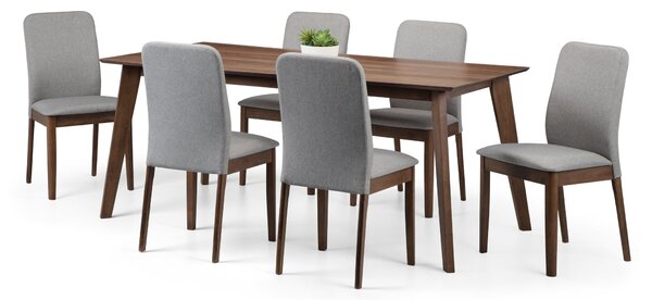 Berkely Rectangular Dining Table with 6 Chairs Brown/Grey