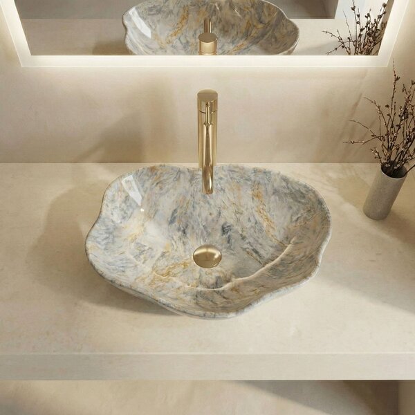 Countertop washbasin Rea Pearl Ruststone