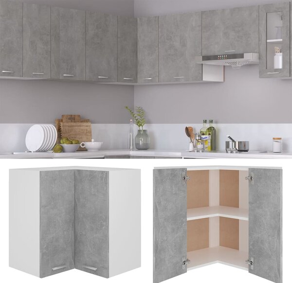 Hanging Corner Cabinet Concrete Grey 57x57x60 cm Engineered Wood