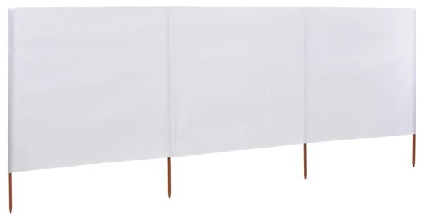 3-panel Wind Screen Fabric 400x160 cm Sand White