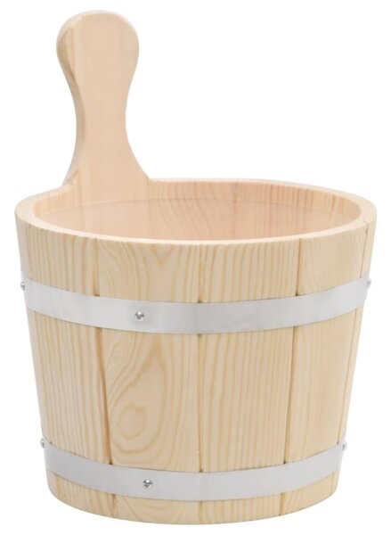 Sauna Bucket and Ladle Set Solid Wood Pine