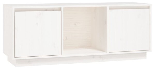 TV Cabinet White 110.5x35x44 cm Solid Wood Pine