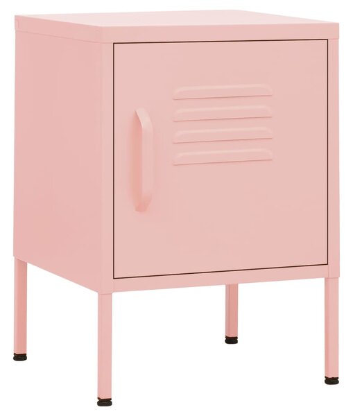 Nightstand Pink 35x35x51 cm Steel