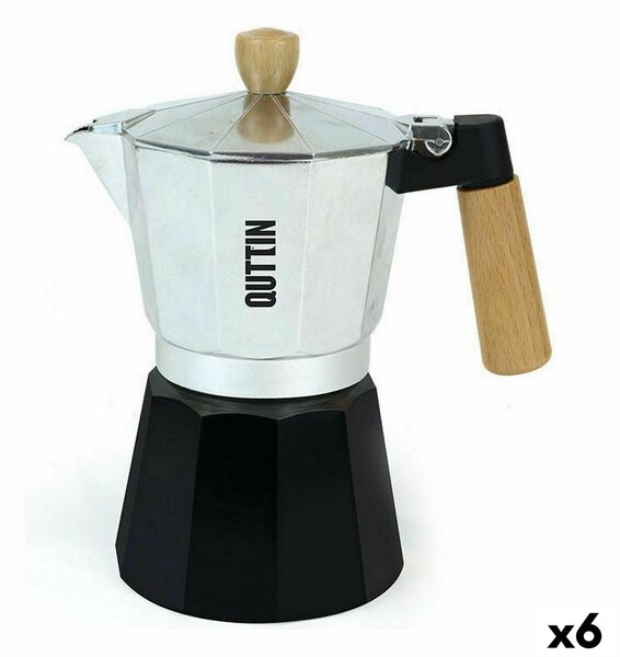 Italian Coffee Pot Quttin 9 Cups Wood Aluminium (6 Units)