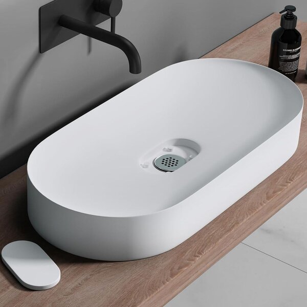 Conglomerate washbasin IRIS 71 CM White