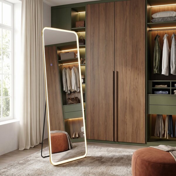 Mirror LED Classico 50x160cm Brush Gold