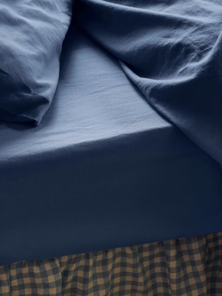 Blueberry Linen Blend Fitted Sheet | Single | Piglet in Bed
