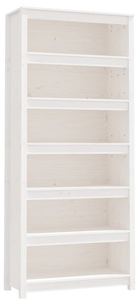 Book Cabinet White 80x35x183 cm Solid Wood Pine