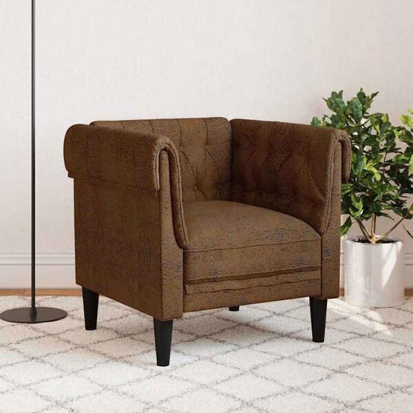 Ardino Fabric 1 Seater Sofa In Brown