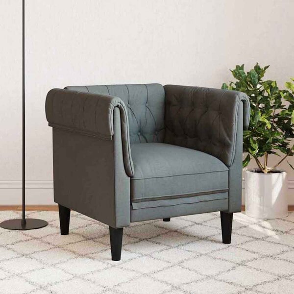 Ardino Fabric 1 Seater Sofa In Dark Grey