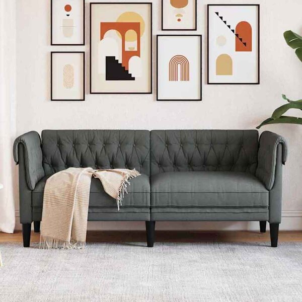 Ardino Fabric 2 Seater Sofa In Dark Grey