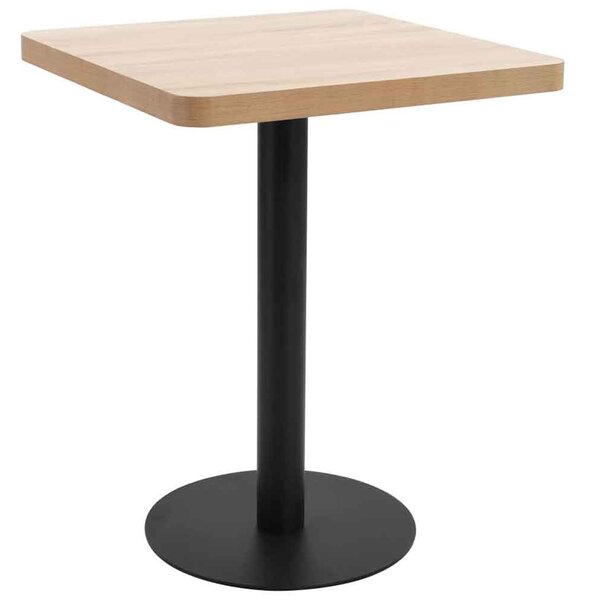 Elwood 60cm Wooden Square Bistro Table - Light Brown/Black