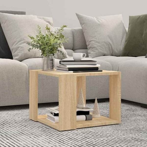 Baina 40cm Square Wooden Coffee Table - Sonoma Oak