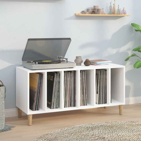 Baina 100cm Wooden Filing Cabinet With 6 Shelves And Oak Legs - White