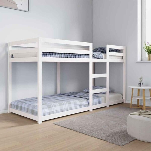 Dubuque Wooden Bunk Bed With Ladder - White
