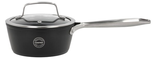 Pillivuyt Travo saucepan with glass lid 1,3 l Black-aluminum