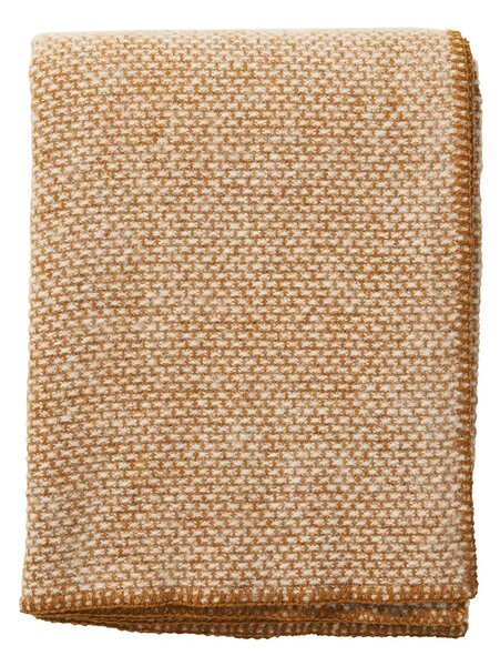 Klippan Yllefabrik Domino wool throw Crème caramel