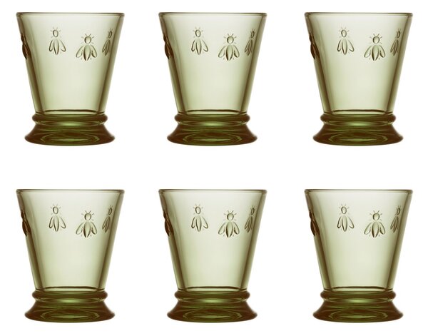 La Rochère Abeille water glasses 26 cl 6-pack Olive green