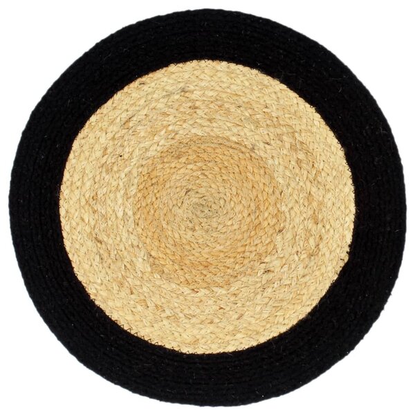 Placemats 4 pcs Natural and Black 38 cm Jute and Cotton