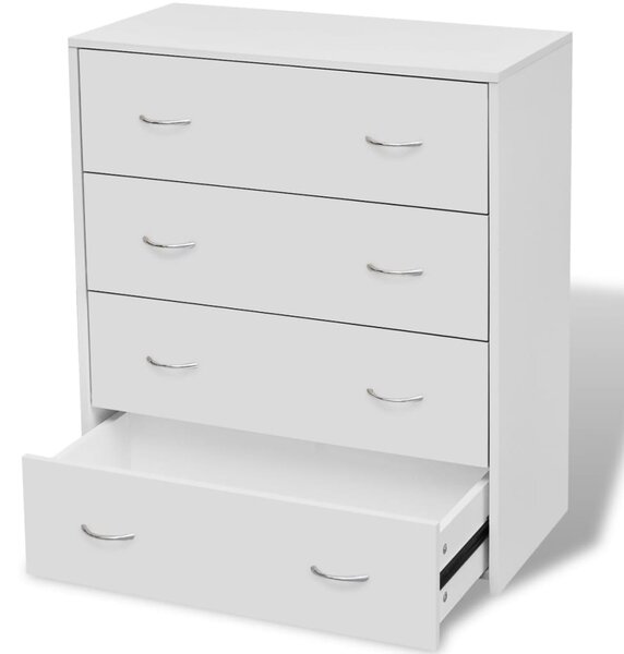 Sideboard with 4 Drawers 60x30.5x71 cm White