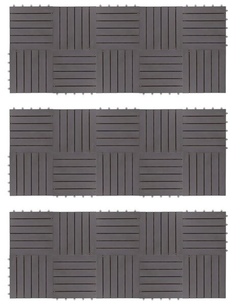 Decking Tiles 30 pcs Grey Wash 30x30 cm Solid Acacia Wood