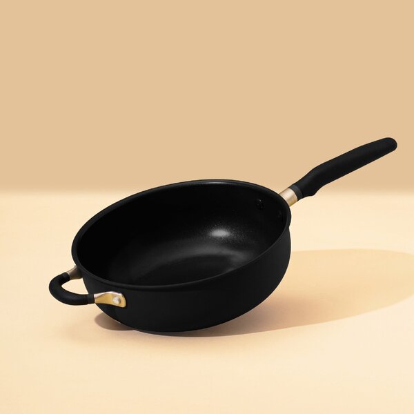 Meyer Accent Non-Stick Hard Anodised Aluminium Chef's Pan, 26cm Black