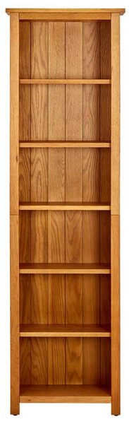 6-Tier Bookcase 52x22x180 cm Solid Oak Wood