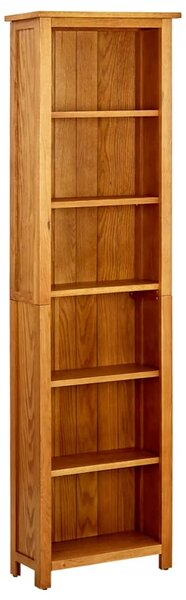 6-Tier Bookcase 52x22x180 cm Solid Oak Wood