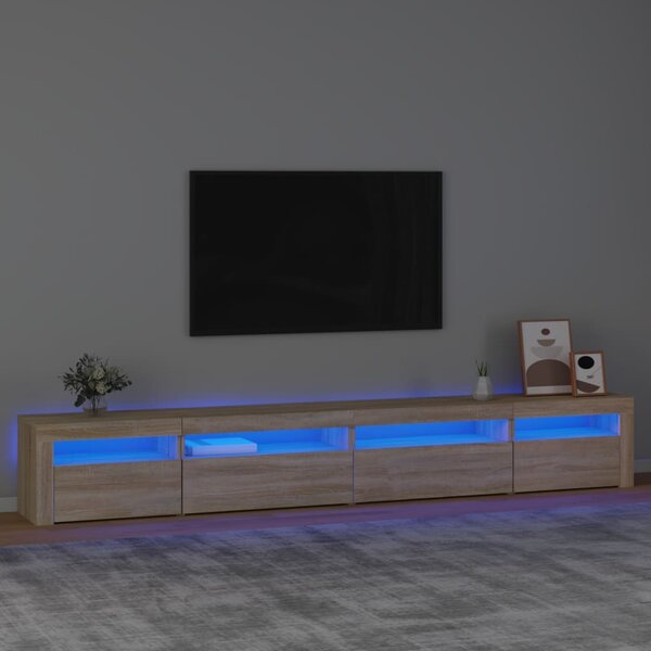 TV Cabinet with LED Lights Sonoma Oak 270x35x40 cm