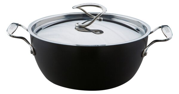 Circulon Style Non-Stick Hard Anodised Aluminium Casserole Pan, 26cm Black
