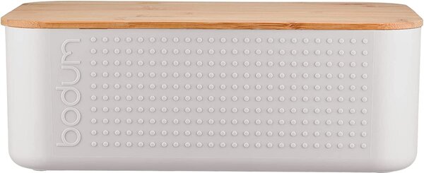 Bodum Bistro bread Box with bamboo lid White