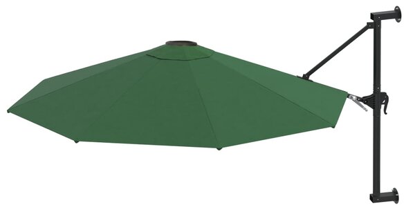 Wall-Mounted Garden Parasol with Metal Pole 300 cm Green