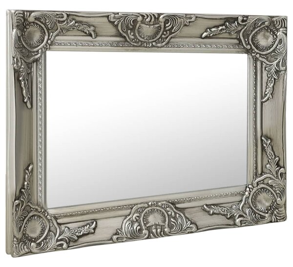 Wall Mirror Baroque Style 50x40 cm Silver