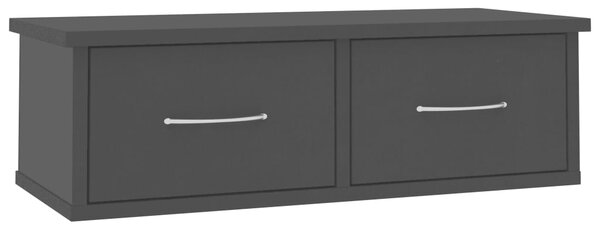 Wall-mounted Drawer Shelf Black 60x26x18.5 cm Engineered Wood