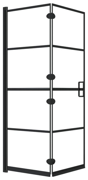 Folding Shower Enclosure ESG 100x140 cm Black