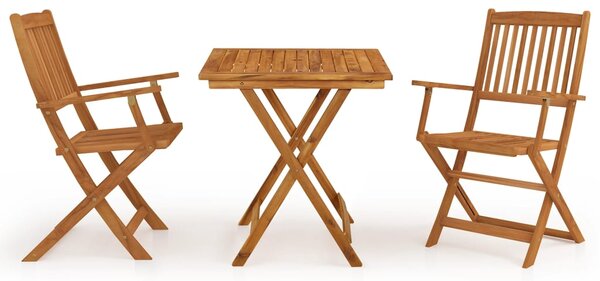 3 Piece Folding Garden Dining Set Solid Acacia Wood