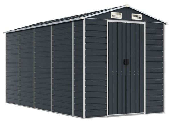 Garden Shed Anthracite 191x385x198 cm Galvanised Steel