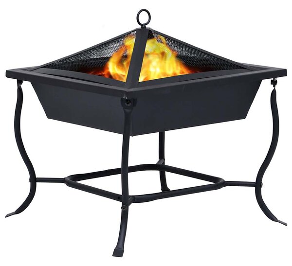 Fire Pit Black 42x42x45 cm Steel