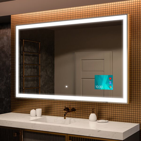 Illuminated Mirror L01 LED Lighted Mirror by Artforma built in light wall mounted vanity mirror