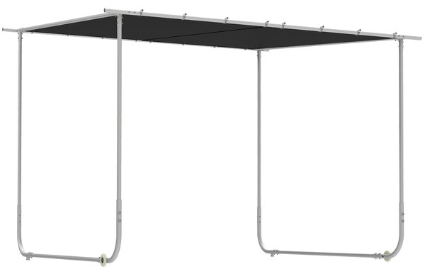 Outsunny 3 x 3(m) Mobile Pergola Kit, Portable Garden Gazebo with Wheels, Sandbags, Steel Frame, UV-Resistant