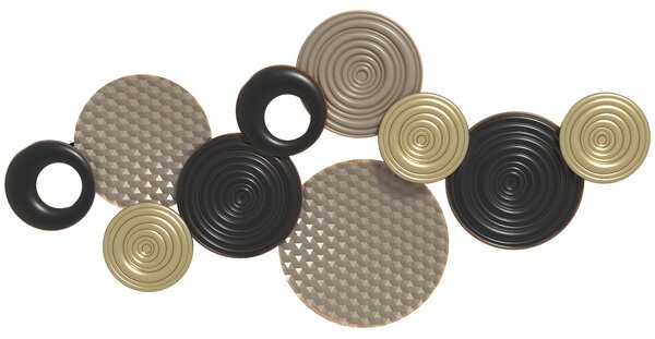 HOMCOM Metal Wall Art, Modern Hanging Wall Decor with Multi-Disc Design for Living Room Bedroom Dining Room