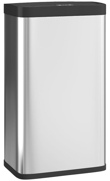 HOMCOM 45L Stainless Steel Sensor Bin - Silver Tone