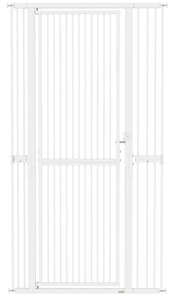 PawHut 180cm Extra Tall Pet Gate with 3.5 cm Narrow Gap, Pressure Mounted No Drilling Cat Gate for Doorways, 76-104cm Width