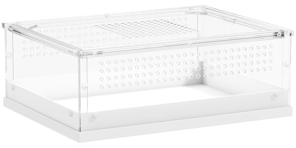 PawHut Acrylic Reptile Terrarium with Top Sliding Door, Vents, for Snake, Frog, Spider, Gecko, Tarantula, 40 x 30 x 15 cm
