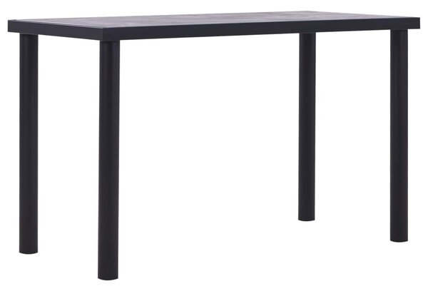 Dining Table Black and Concrete Grey 120x60x75 cm MDF