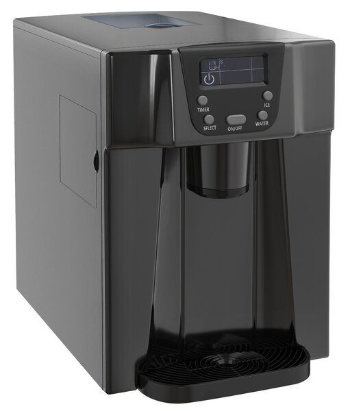 HOMCOM Ice Maker Machine and Water Dispenser, Counter Top Ice Cube Maker w/ 3L Tank, Adjustable Cube Size, 9 Ice Cubes per 6-10 Minutes Aosom UK