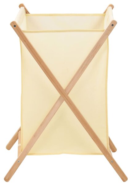 Laundry Basket Cedar Wood and Fabric Beige 42x41x64 cm