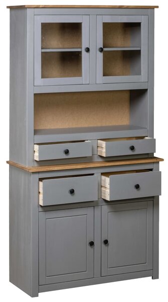 Highboard Grey 93x40.5x180 cm Solid Pine Panama Range