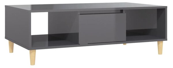 Coffee Table High Gloss Grey 103.5x60x35 cm Engineered Wood